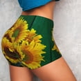 thumbnail image 4 of Vsdgher Sunflowers in Bucket print Workout Shorts for Women Seamless Soft Smooth Gym Yoga Scrunch Active Exercise Fitness Shorts, 4 of 8