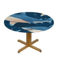thumbnail image 3 of SHERONV Sharks Ocean Illustration Round Tablecloth Stain-Resistant 100% Polyester 54"-58, 3 of 8