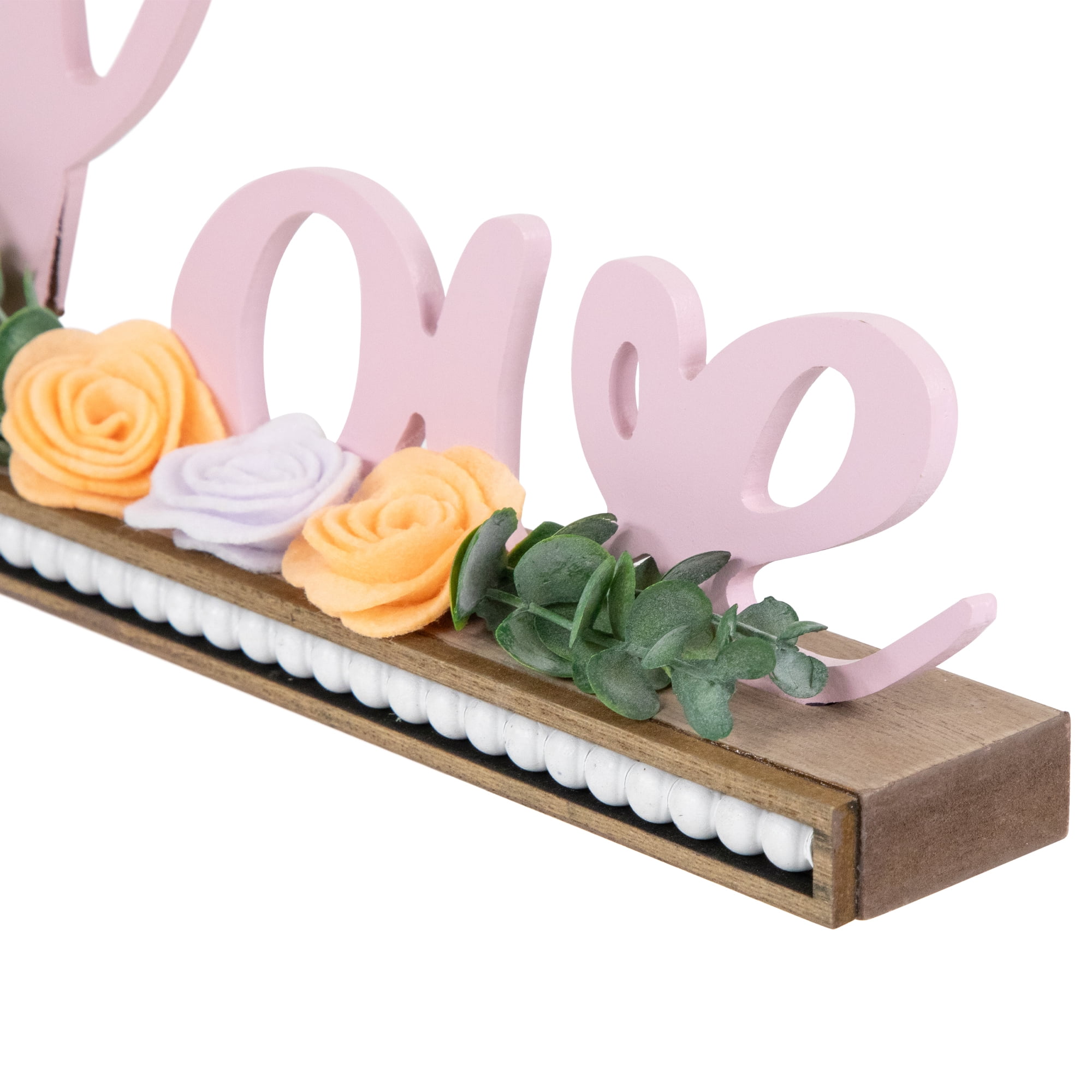Northlight Love with Flowers Wooden Valentine's Day Sign - 11.25"