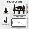 thumbnail image 2 of Key Holder for Wall Black Iron Key Hooks Wall Mounted Forest Bear Key Rack with 3 Hooks Small Key Hangers House Key Holder for Keys Bag Dog Leash Storage Wall Decorative Entryway Mixed Color, 2 of 9
