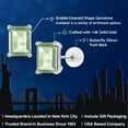 thumbnail image 2 of Gem Stone King 14K White Gold Green Prasiolite Stud Earrings for Women Men (3.00 Cttw, Gemstone Birthstone, Emerald Cut 8X6MM), 2 of 6