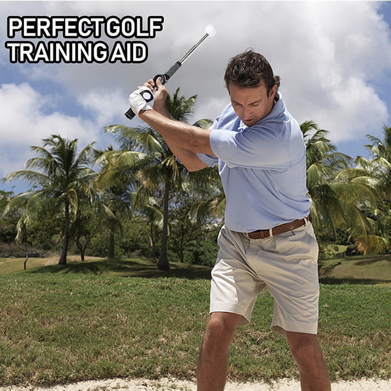 Retractable Golf Swing Trainer with Rhythm Click Sound - Grip Trainer Attachment for Strength & Tempo, Ideal for Chipping and Hitting - Golf Accessories for Men