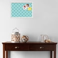 thumbnail image 3 of PinPix 22x15 Custom Cork Bulletin Board Diamond Modern Pattern Aqua White Poster Board Has a Fabric Style Canvas Finish, Framed in Diamond Modern Pattern Aqua White, by ArtToFrames (PinPix-1799), 3 of 5