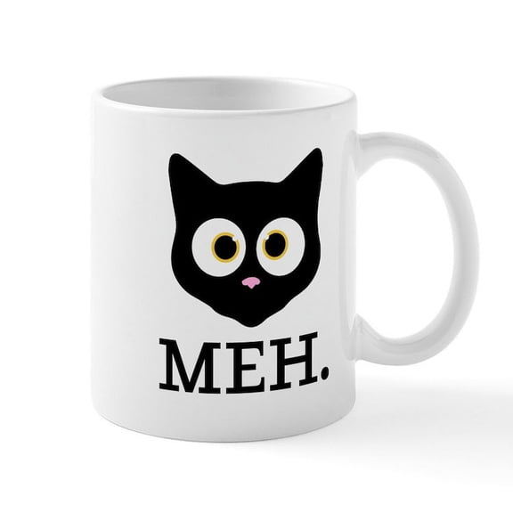 CafePress - Meh. - 11 oz Ceramic Mug - Novelty Coffee Tea Cup