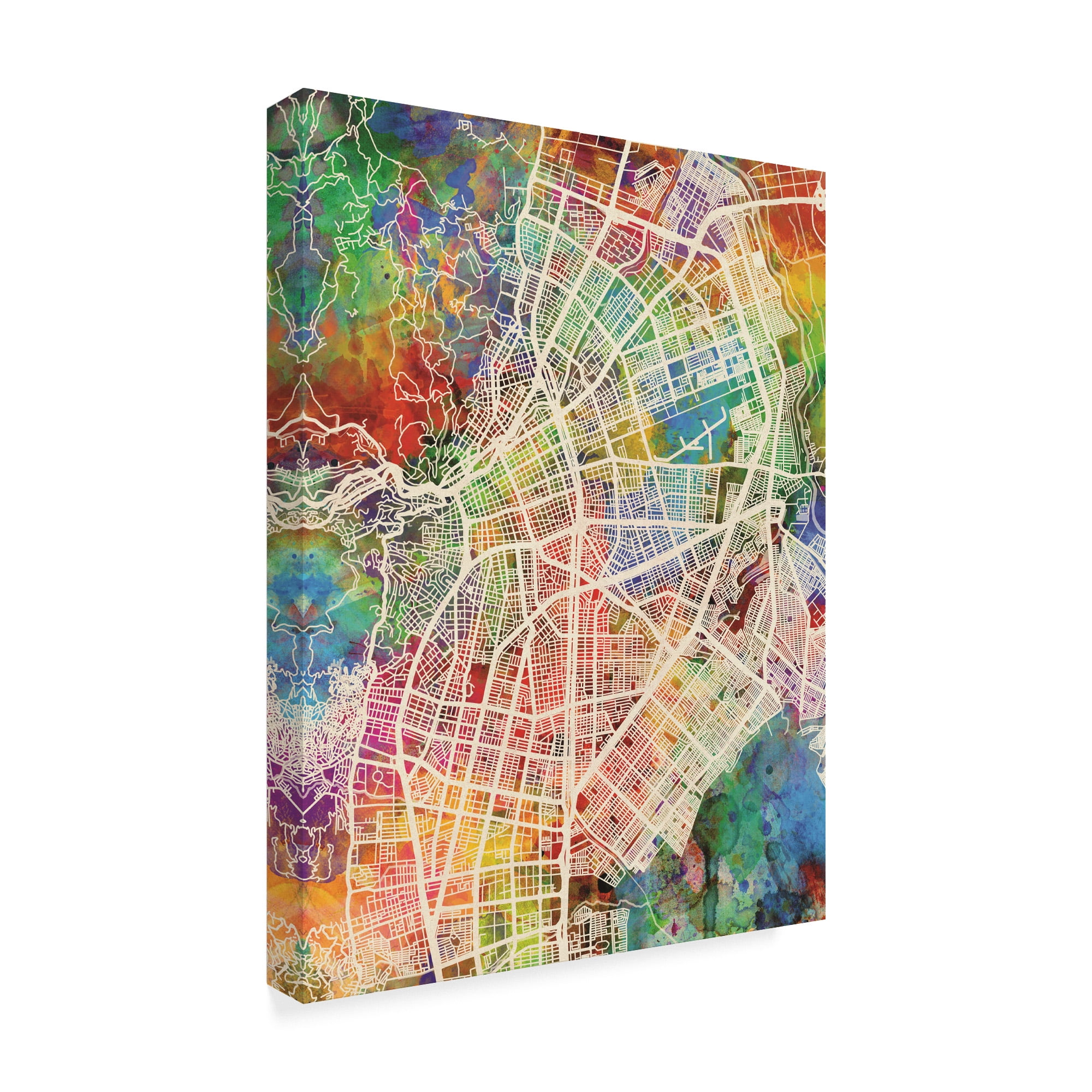 Trademark Fine Art 'Cali Colombia City Map' Canvas Art by Michael Tompsett
