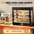 thumbnail image 5 of VEVOR 3-Tier Commercial Food Warmer Display, 1200W Food Display Warmer with Light, Adjustable Shelf and Temperature Display, 86℉~185℉ Steam Heating, 111L for Hamburger, Pizza, Bread, Fried Chicken, 5 of 9