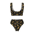 thumbnail image 6 of Rocae Hohey Bee Golden Embroidery for Bikini Set for Women Two Piece Sexy High Swimsuits Split Crossover Bikini Medium, 6 of 9