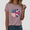 thumbnail image 2 of ORT American Flag T Shirt Patriotic Shirts Women 4th of July Tee Tops Crewneck Summer T-Shirt(Z3-Pink,L), 2 of 4