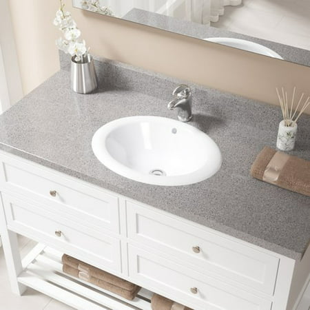 Mr Direct Vitreous China Oval Drop In Bathroom Sink With Overflow With Drain Assembly