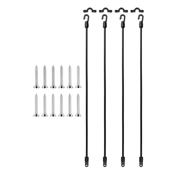 Miulika 4Pcs Fishing Rod Straps Hold Down Strap Reusable Rubber Deck Mount Connector Elastic Bands Tie Down Holder for Truck Bed Boat