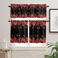 thumbnail image 2 of Red Leaf Kitchen Curtains, Fall Plant Country Vintage Watercolor Black 3-Piece Kitchen Curtain Valance and Tiers Set 36 Inch Length, Rod Pocket Half Window Curtains for Cafe Living Room Bathroom, 2 of 5