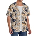 thumbnail image 2 of Xecao Butterflies Men's Casual Short-sleeved Shirt, a button-up collared shirt with a pocket-3X-Large, 2 of 5
