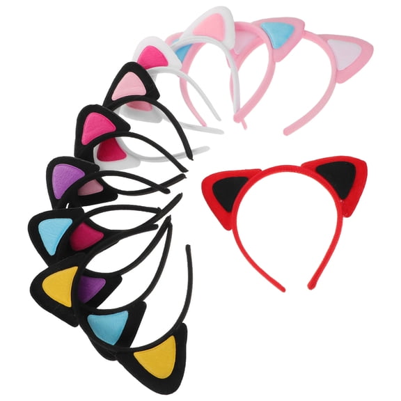 TABLZONE 10Pcs Animal Ears Headbands for Women with Furry Fabric Cosplay Design for Holiday Party Accessories