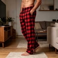 thumbnail image 6 of Mifsaly Men's Pajama Pants Plaid Lounge Sleep Pants with Pockets Drawstring Elastic Waist Relaxed Fit Sleepwear Bottoms Red,XXL, 6 of 8