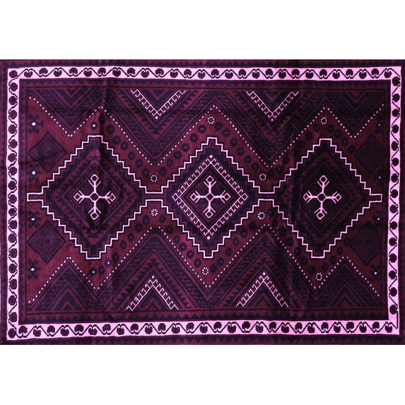 Ahgly Company Indoor Rectangle Persian Purple Traditional Area Rugs, 8' x 10'