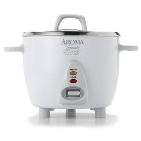 Aroma 6 Cup White Simply Stainless Pot - White