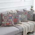 thumbnail image 4 of 45x45 Cm Decorative Cushion Cover Mandala Pattern Decorative Pillowcase Cotton And Linen Bohemian Colorful Square Cushion Covers For Sofa Home Living, 4 of 5