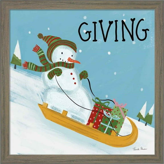 Great Art Now Snowman Snowday II by Farida Zaman, Framed Wall Art, 13W x 13H
