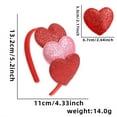 thumbnail image 2 of Minjewel Valentine's Day & Wedding Red Glitter Heart Statement Headband for Women, Wide Sparkly Party Hair Accessory for Holidays & Celebrations,B, 2 of 2