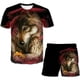 thumbnail image 1 of Conjuntos de ropa de dibujos animados de Wolf para niños, camisetas con estampado 3D para niños y niñas, pantalones cortos, ropa, trajes, traje informal de verano, Outfits9T Gao Jinjia LED, 1 of 2