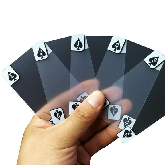 LOLIPPYY 1 Set Transparent Anti-Fraud Poker Cards with Matte Finish - Plastic Playing Card Deck for Enhanced