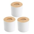 thumbnail image 6 of GOOHOCHY 3Pcs Rustic Tissue Box Cover Round Wooden Tissue Dispenser Holder Small Tissue Box for Toilet Paper Roll Dispenser for Bathroom Kitchen Living Room, 6 of 8