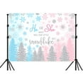 thumbnail image 5 of 8X6ft Winter Forest Snowflake Gender Reveal Backdrop, Boy or Girl What Will Our Little Snowflake Be Pink Blue Photography Background for Baby Shower Party Decoration Supplies Photo Booth Prop, 5 of 5