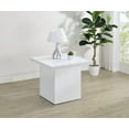 thumbnail image 2 of Devar Square Engineered Wood Side End Table White High Gloss, 2 of 8