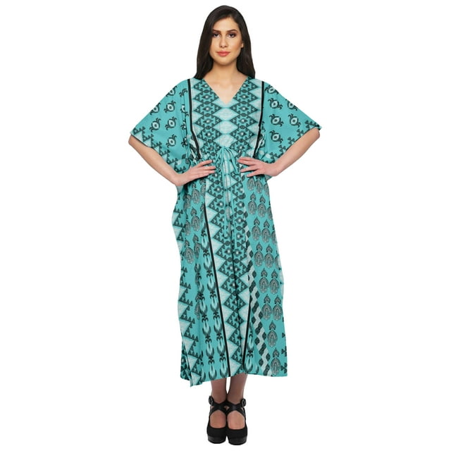 Moomaya Caftan pour Femmes Grande Taille Tenue d'Été Sortie de Plage Kimono Robe Caftan