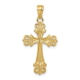 thumbnail image 4 of Real 14kt and Rhodium Diamond Cut Cross Pendant; for Adults and Teens; for Women and Men, 4 of 4