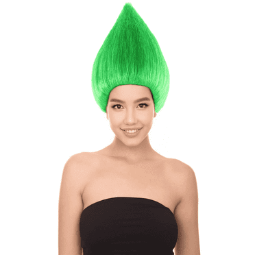 HPO Teen's Dwarf Wigs | Cosplay Trolls Style Green Wigs | Premium Breathable Capless Cap