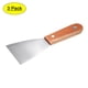 thumbnail image 1 of Uxcell 3" Cr-V Steel Flexible Broad Tip with Wood Handle Putty Taping Paint Scraper 3 Pack, 1 of 5
