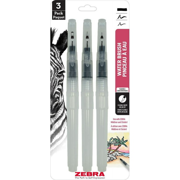 Zebra Water Brush, 3 pack