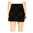 thumbnail image 2 of maison Jules Womens Flocked Plaid Mini Skirt, Black, XX-Small, 2 of 2