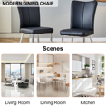 thumbnail image 6 of 18 Inch PU Dining Chairs, Modern Minimalist Dining Chair with High-Density Foam Chair, Simple Upholstered Dining Chairs, Accent Desk Chair Dining Room, Kitchen, Vanity(Black,Set of 6), 6 of 8
