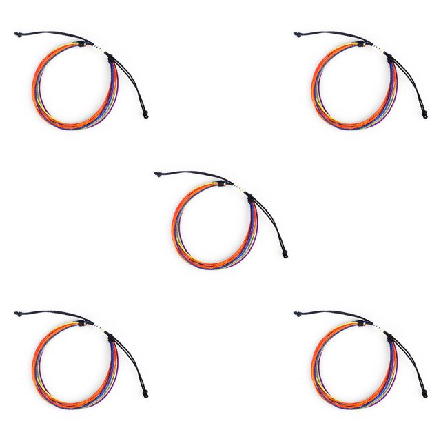 sweethay de cuerda Pulseras bohemias hechas a mano multicolor ajustable Cuerda de mano Regalo creativo para niñas adolescentes Negro + Naranja Negro+Naranja 5Conjunto
