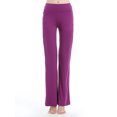 thumbnail image 1 of Grianlook Women Yoga Pants High Waist Leggings Solid Color Stretch Bottoms Straight Leg Ladies Tummy Control Elastic Waisted Full-length Plain Purple Red 2XL, 1 of 4
