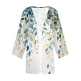 thumbnail image 5 of Axiiglly Cardigan for Women Plus Size Lightweight Cardigans Autumn Casual Comfy Puff Sleeve Open Front Tops Floral Print Loose Swim Beach Bathing Suit Cover Up, 5 of 5
