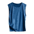thumbnail image 5 of VBARHMQRT 3/4 Length Sleeve Womens T Shirts Vest Sleeveless Tanks Summer Casual Tops O Neck Solid Color Casual Shirts Slim Fit Blouse Fuschia Tops for Women T Shirts for Women V Neck Graphic, 5 of 5