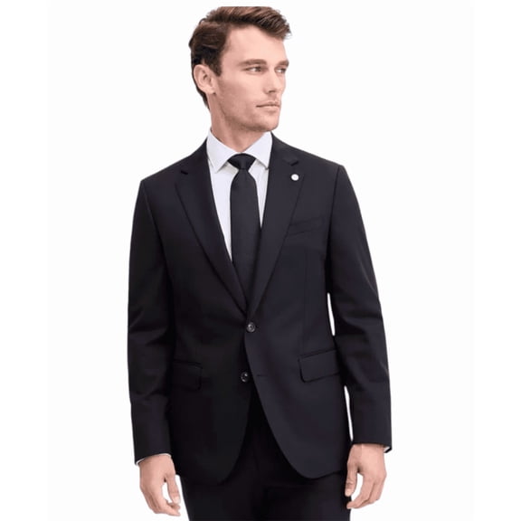 Ted Baker Mens Modern fit Sport Coat Blazer 43 R Black Solid Stretch Wool
