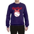 thumbnail image 2 of Wild Bobby, Cute Baseball Mom Ribbon Gift, Mother's Day, Unisex Crewneck Graphic Sweatshirt, Purple, Large, 2 of 3