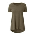 thumbnail image 2 of NGTEVOOS Women Plus Size Round Neck Short Sleeved Long T-shirt Blouse, 2 of 6