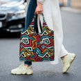 thumbnail image 5 of Xecao's Geometry Canvas Tote Bag is a versatile choice for women, serving as a stylish beach bag, shopping bag,and reusable grocery bag., 5 of 5