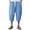Sky Blue, variant on Wirziis Men's Baggy Linen Capri Pants Casual Yoga Patchowork Beach Pants with Drawstring