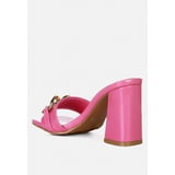PLAYDOLL METAL CHAIN DETAIL BLOCK HEEL SANDAL