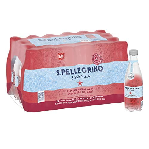 S.Pellegrino Essenza Blood Orange & Black Raspberry Flavored Mineral Water, 16.9 Fl Oz. Plastic Bottles, 16.9 Fl Oz (Pack of 24)