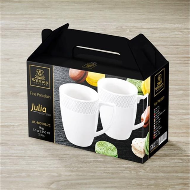 Wilmax 880108 Ensemble de 2 Tasses de 350 ml, Blanc - Lot de 24