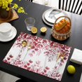 thumbnail image 3 of Red Eucalyptus Leaves Placemats Set of 8, Spring Summer Botanical Placemats for Dining Table, Place Mats for Kitchen Tabletop, Waterproof Wipeable Dining Table Mats Set, 3 of 9