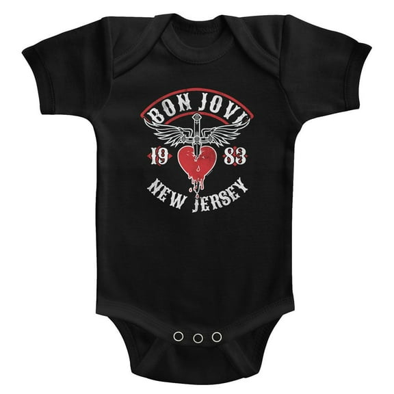 Bon Jovi Nj38 Black Infant Baby Romper T-Shirt