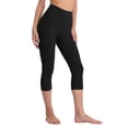 thumbnail image 3 of VBVC Women's High Waisted Capri Leggings , Ladies' Yoga Workout Crop Pants , Slim Running Tights For Women, Black , S-3XL, 3 of 7